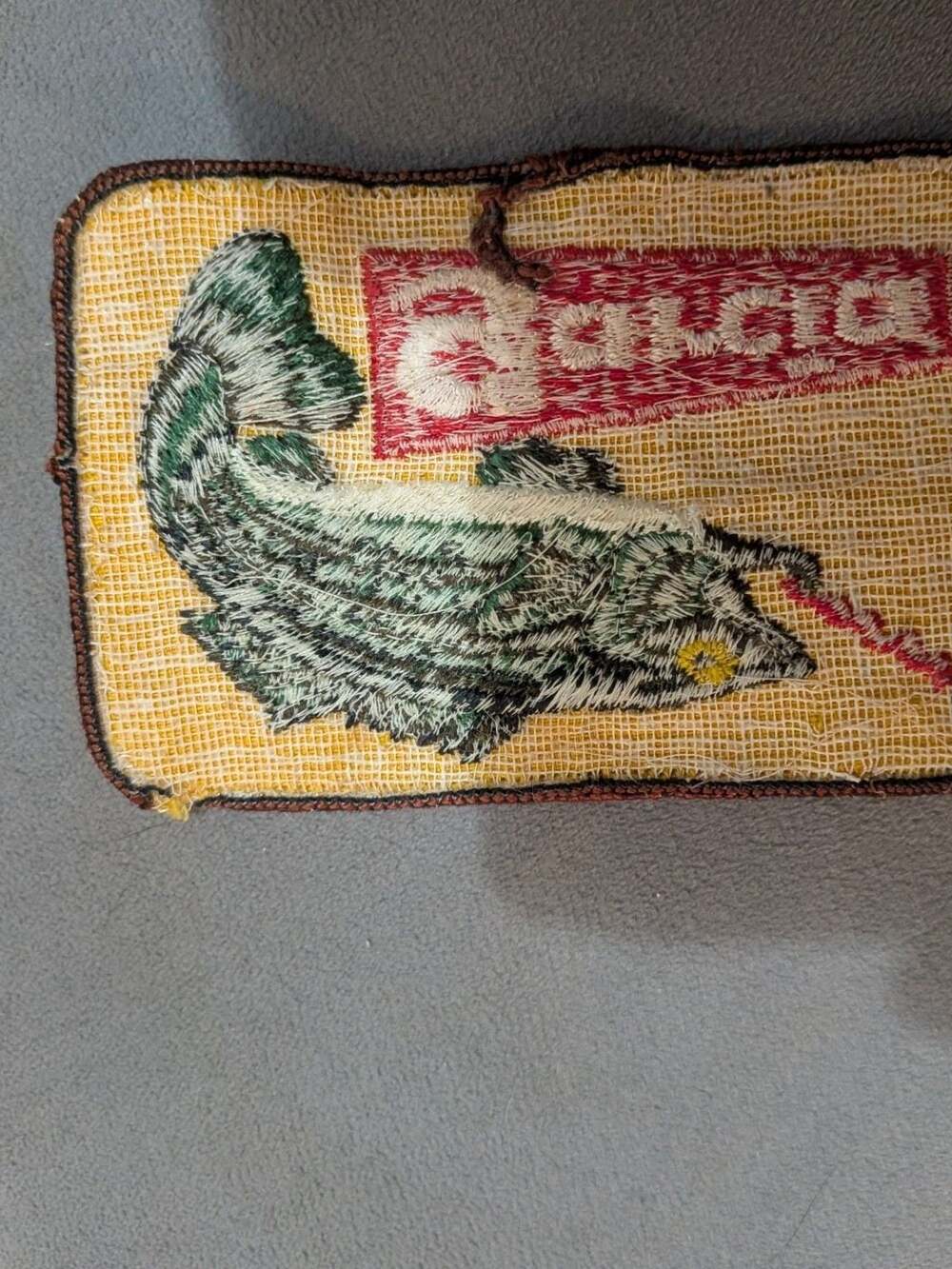 Vintage Garcia Fishing Embroidered Sew-On Patch Featuring Bass
